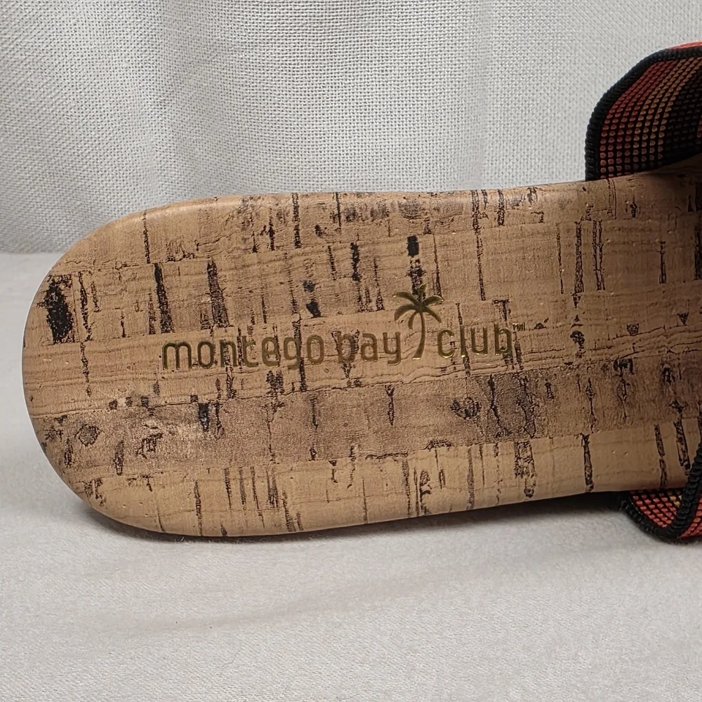 Montego Bay Club Multicolor Cork Wedge Slides Size 8.5
